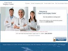 Tablet Screenshot of capecoralsurgerycenter.com